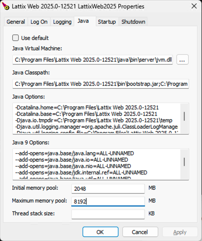 LattixWebConfigWindows